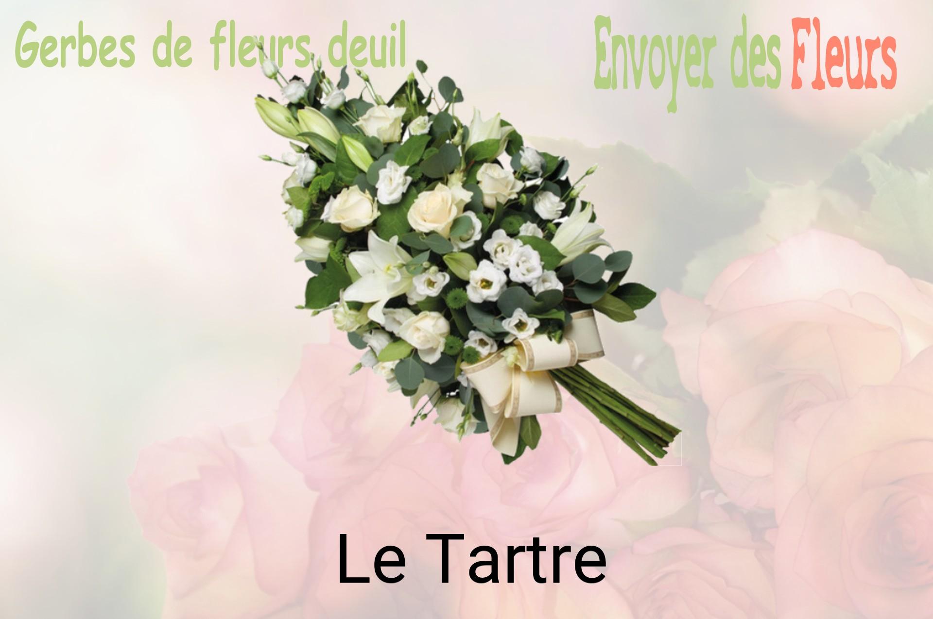 Gerbe de fleurs de deuil livrée à Le Tartre